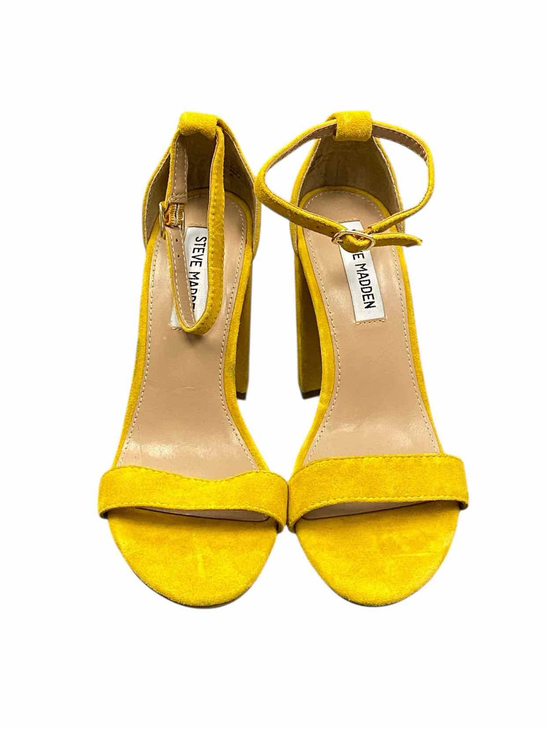 Steve Madden Shoe Size 7.5 Yellow Suede Heels