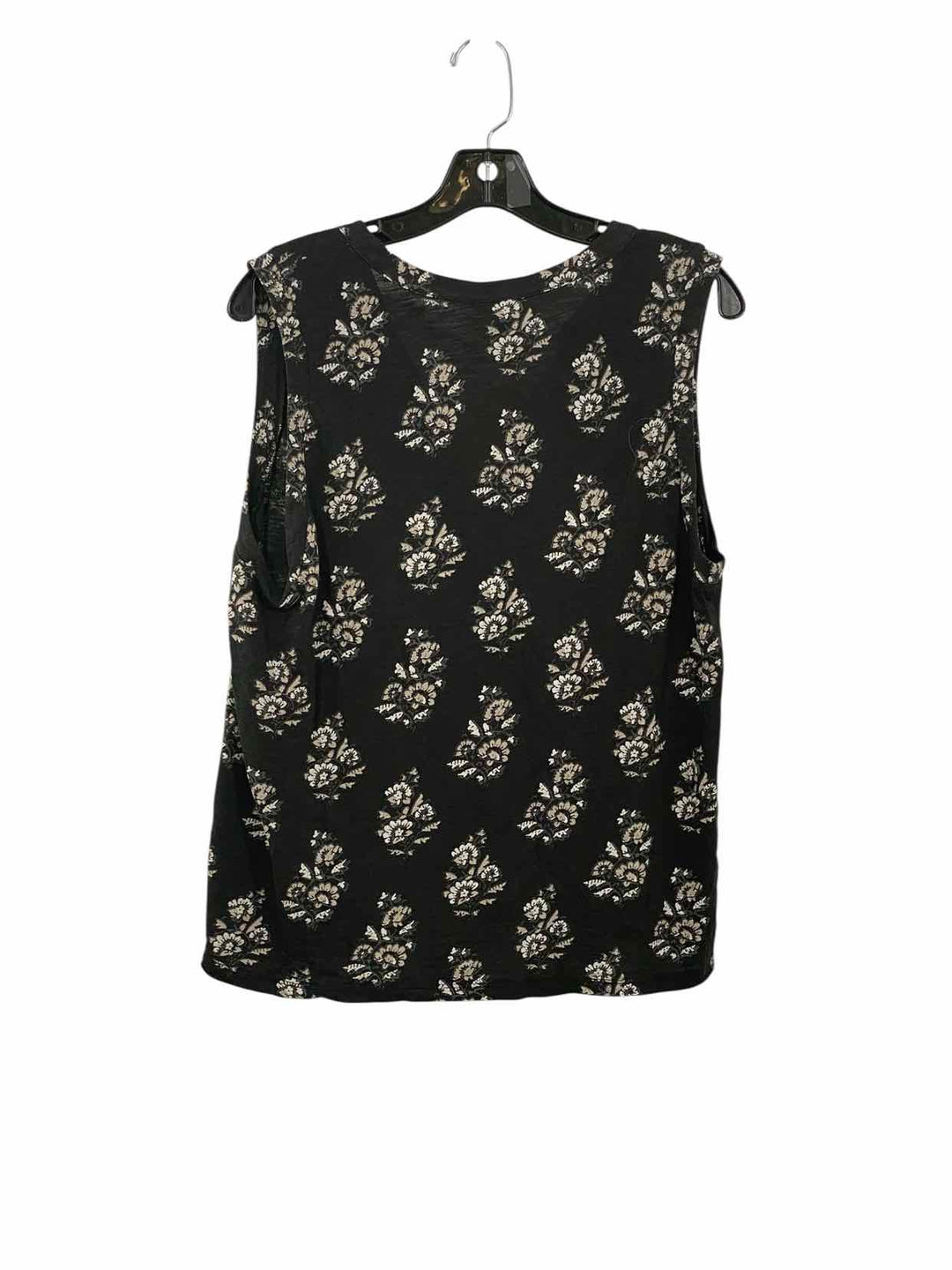 Lucky Brand Size L Black Floral Tank Top