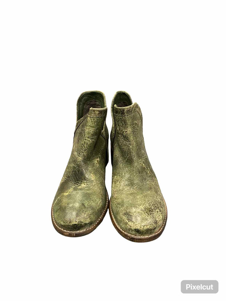 Diba True Shoe Size 7.5 Green Leather Work Nerd Boots(Ankle)