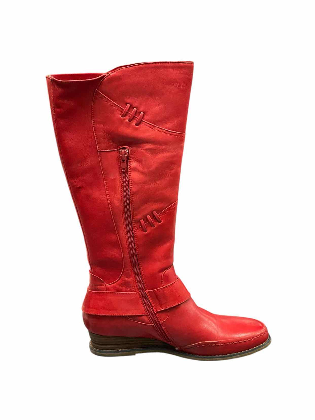 Miz Mooz Shoe Size 8.5 Red Leather Priya Boots(knee)