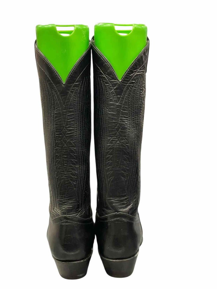 TONY LAMA Shoe Size 6 Black Cowboy Boots(knee)