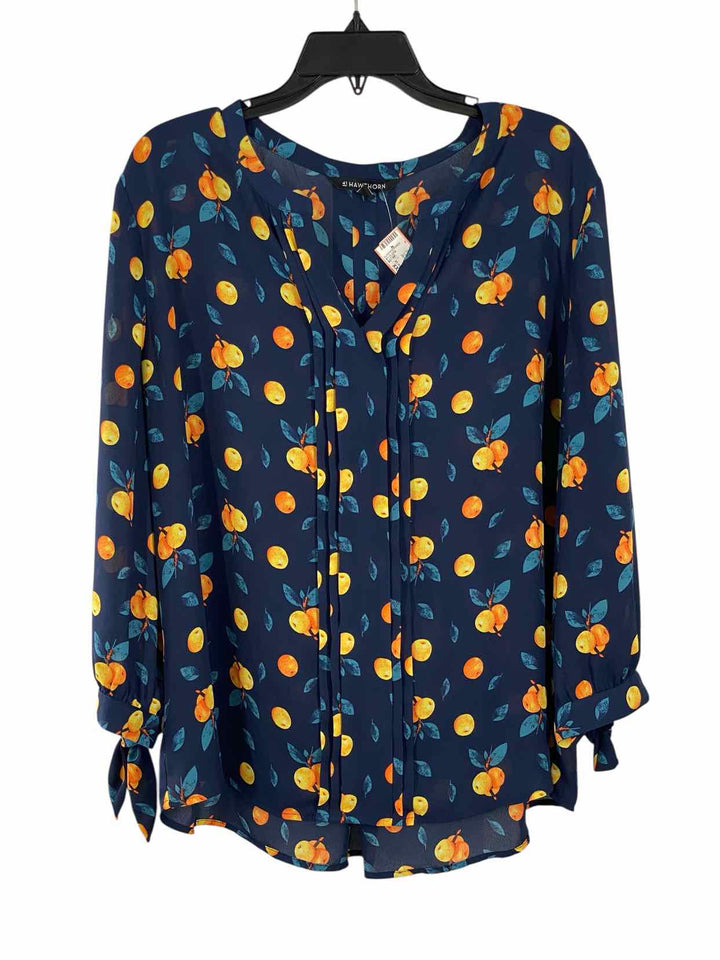 41 Hawthorn Size XXL Blue Orange Fruit Long Sleeve Shirts