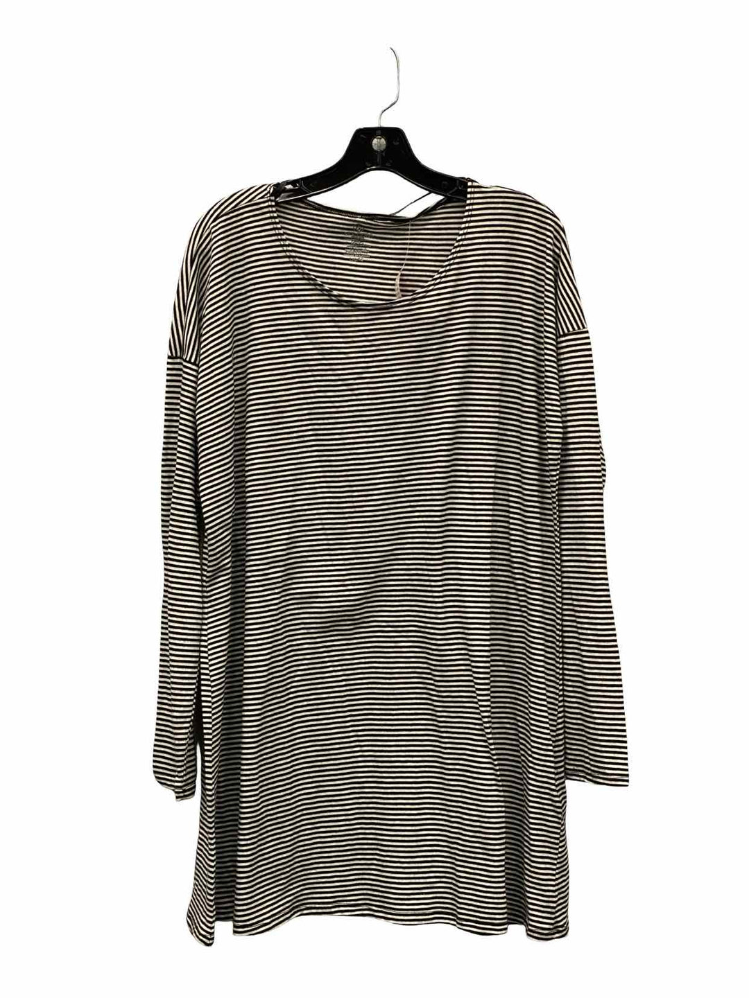 Volcom Size L Black White Striped Long Sleeve Shirts