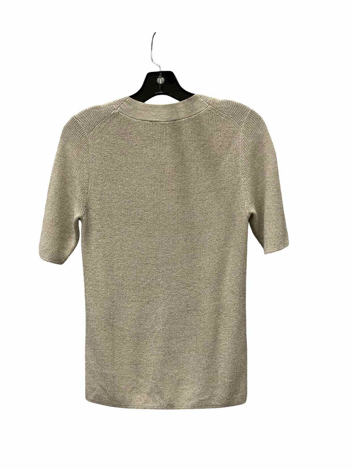 Ann Taylor Size M Cream Gold Short Sleeved Sweater