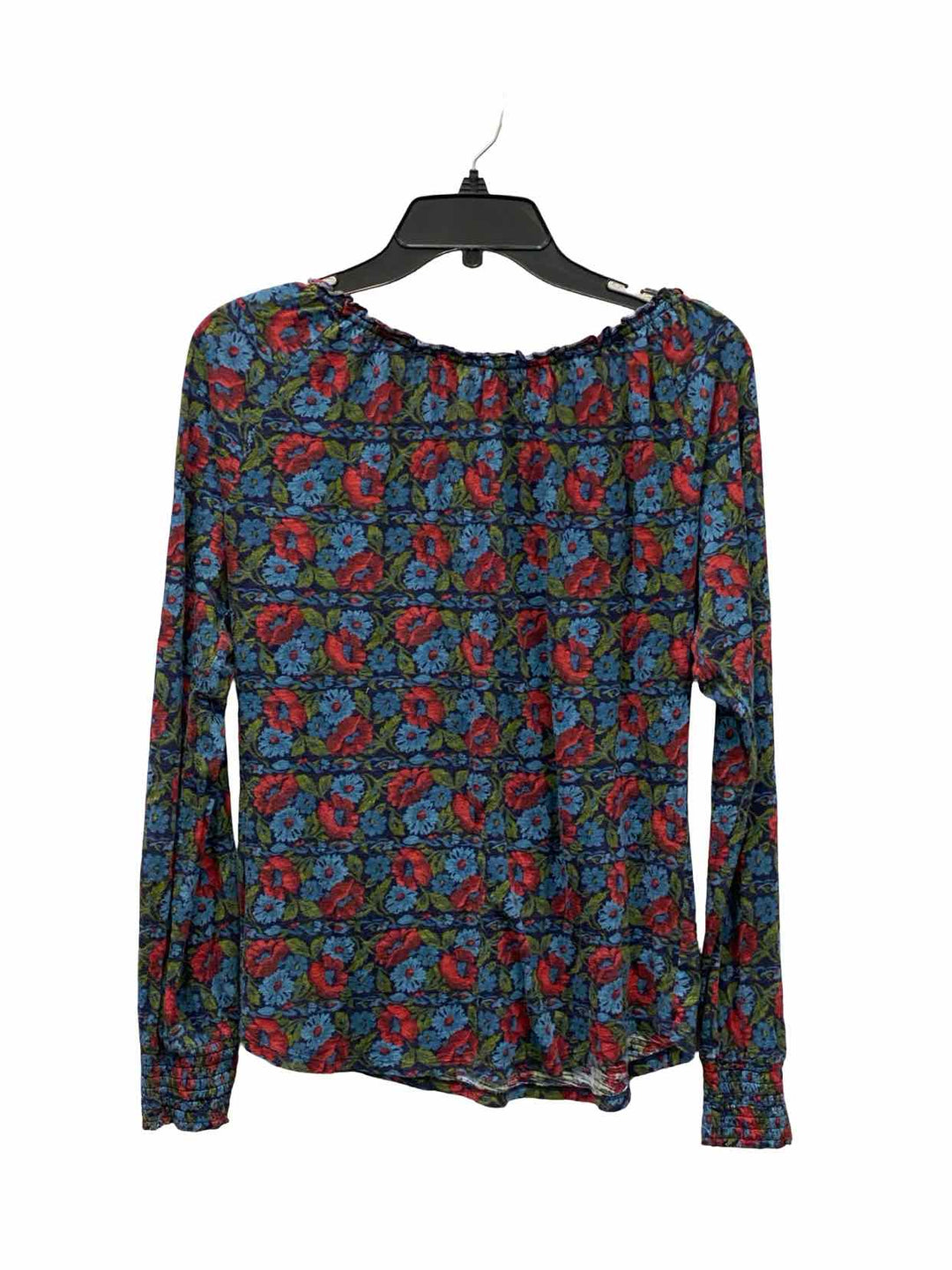 Lucky Brand Size M Blue Red Floral Long Sleeve Shirts