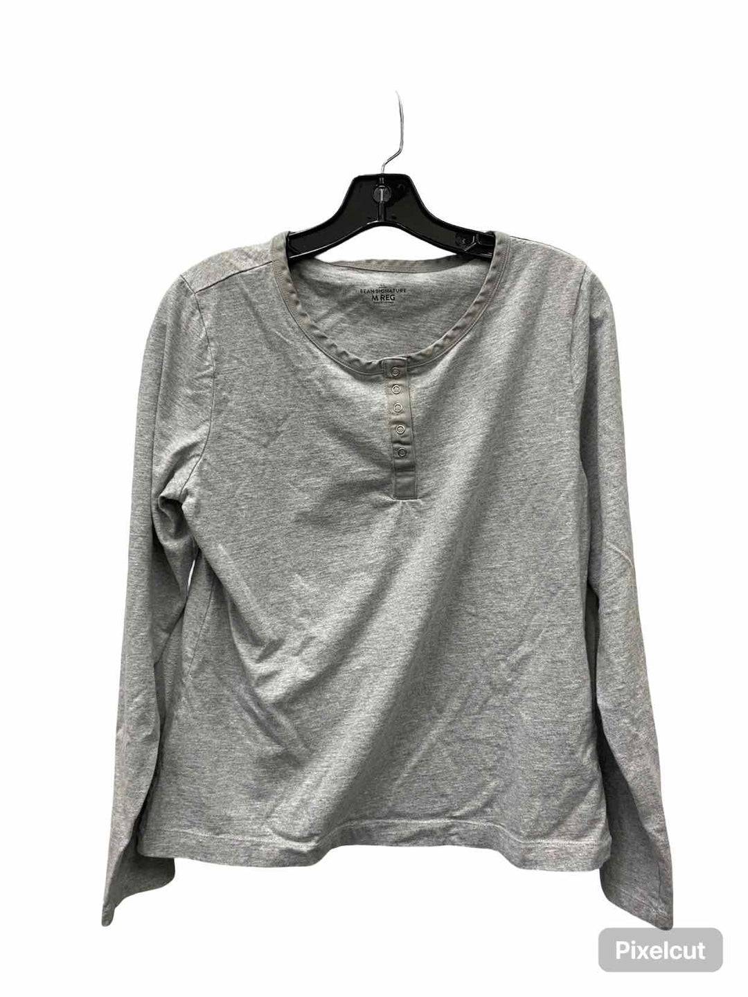 LL Bean Size M Gray 100% cotton Long Sleeve Shirts