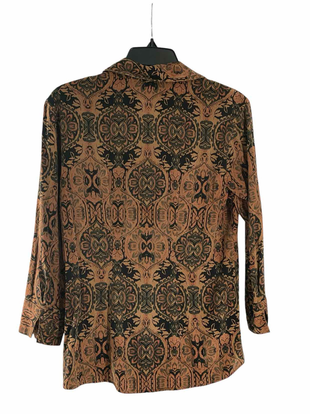 Tianello Size XS Brown Print Long Sleeve Shirts