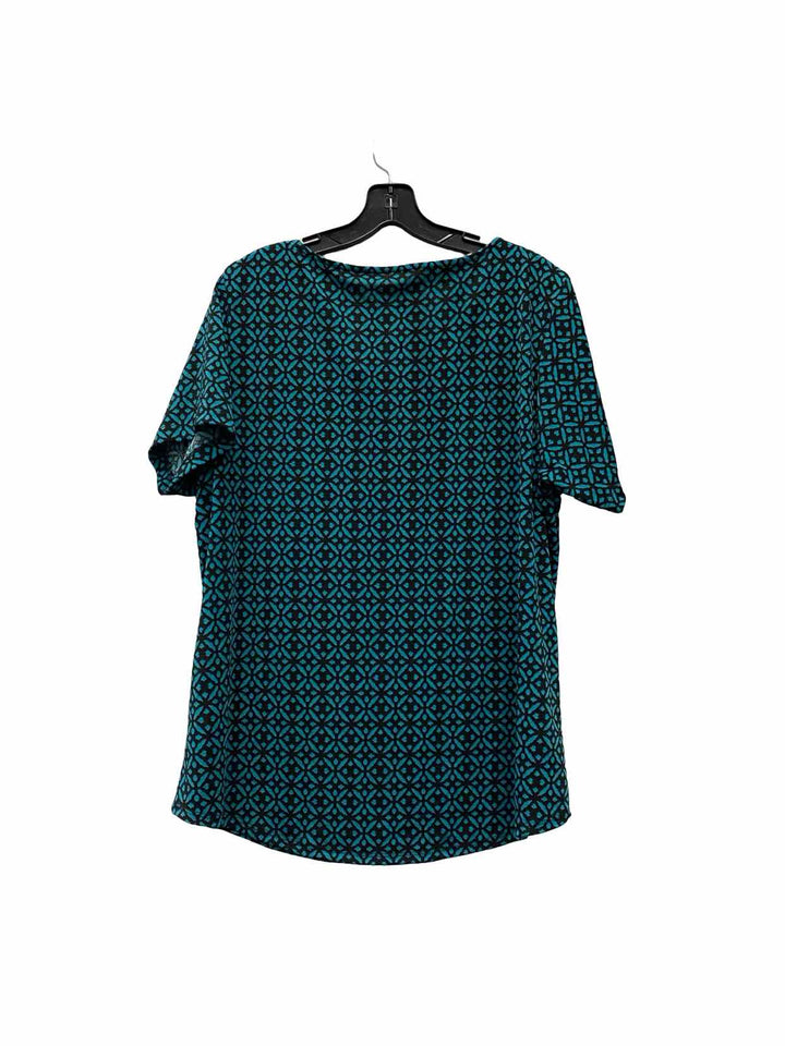 Coldwater Creek Size XL Black Blue Short Sleeve Shirts