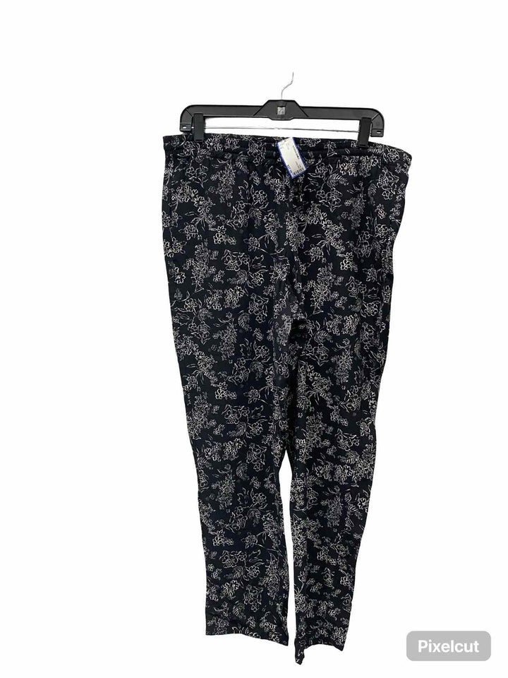 J Jill Size M Black Floral Pants