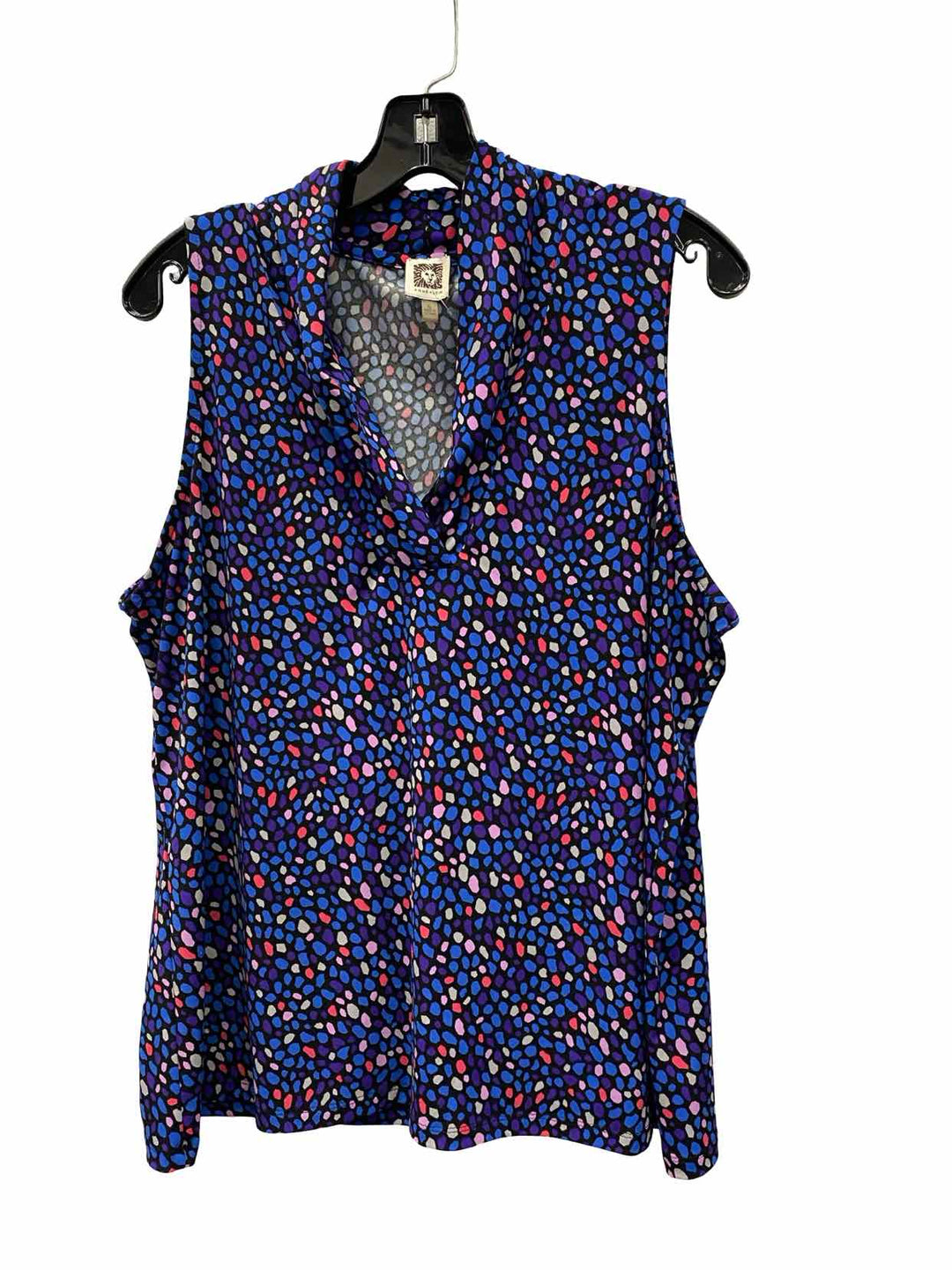 Anne Klein Size XL Blue Purple Print Tank Top