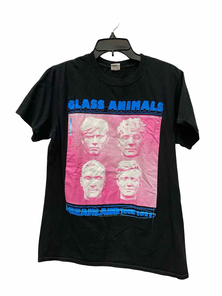 Gildan Size M Black Pink Print Short Sleeve Shirts