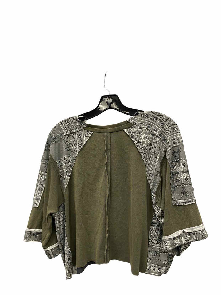Pol Size S Green Gray Bandana Long Sleeve Shirts