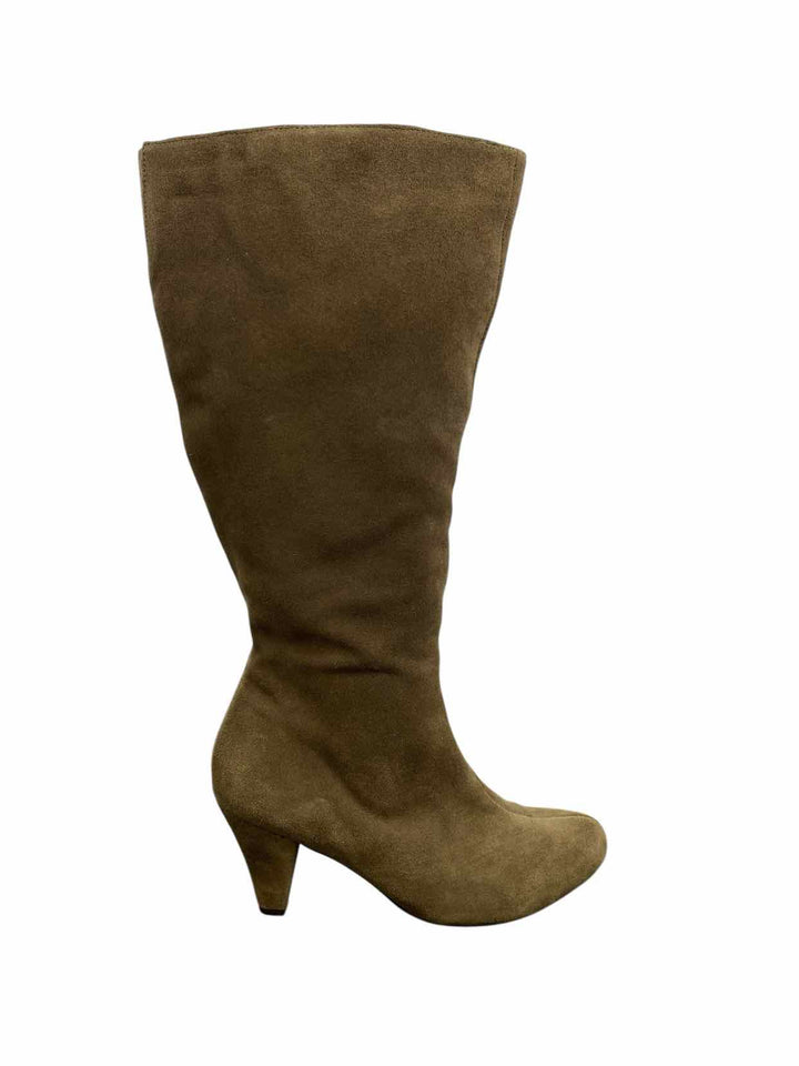 Theme Shoe Size 11W Green Suede Wide Calf Boots(knee)
