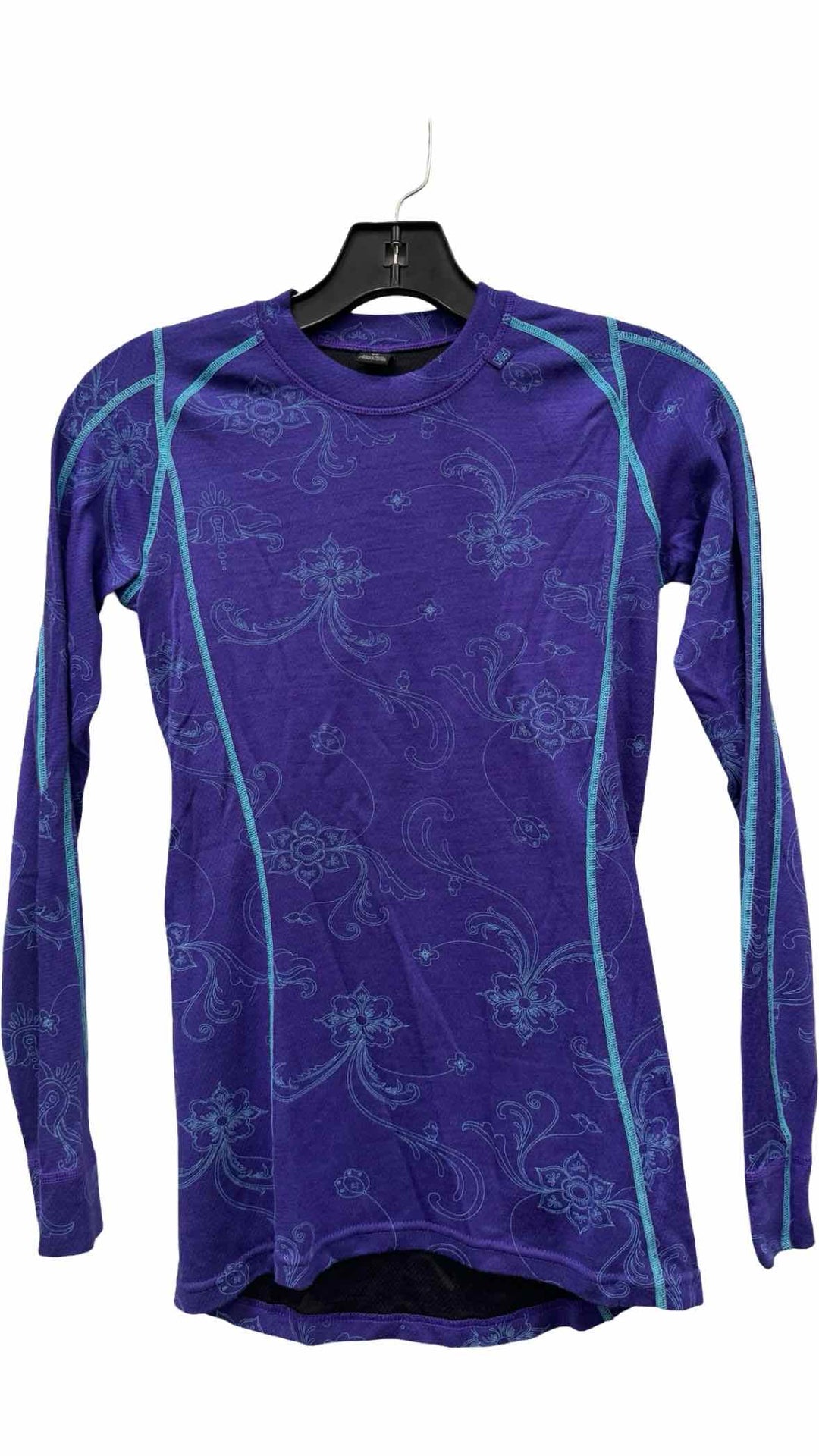 Helly Hansen Size S Purple Blue Floral Athletic Long Sleeve