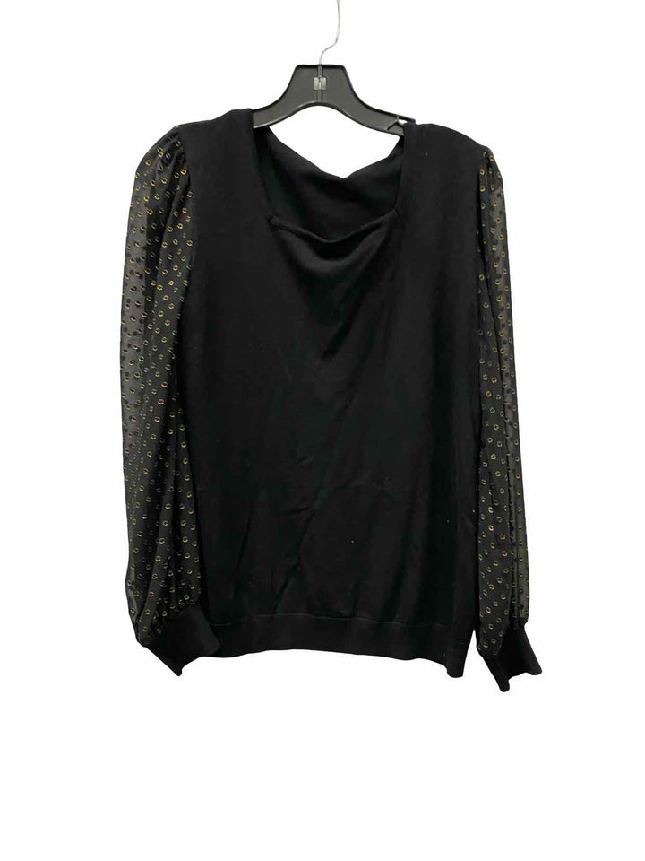 Adriana Papell Size M Black Long Sleeve Shirts