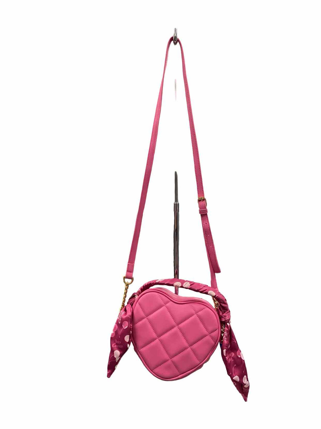 Juicy Couture Pink Raspberry Holding the Line Heart Crossbody Purse