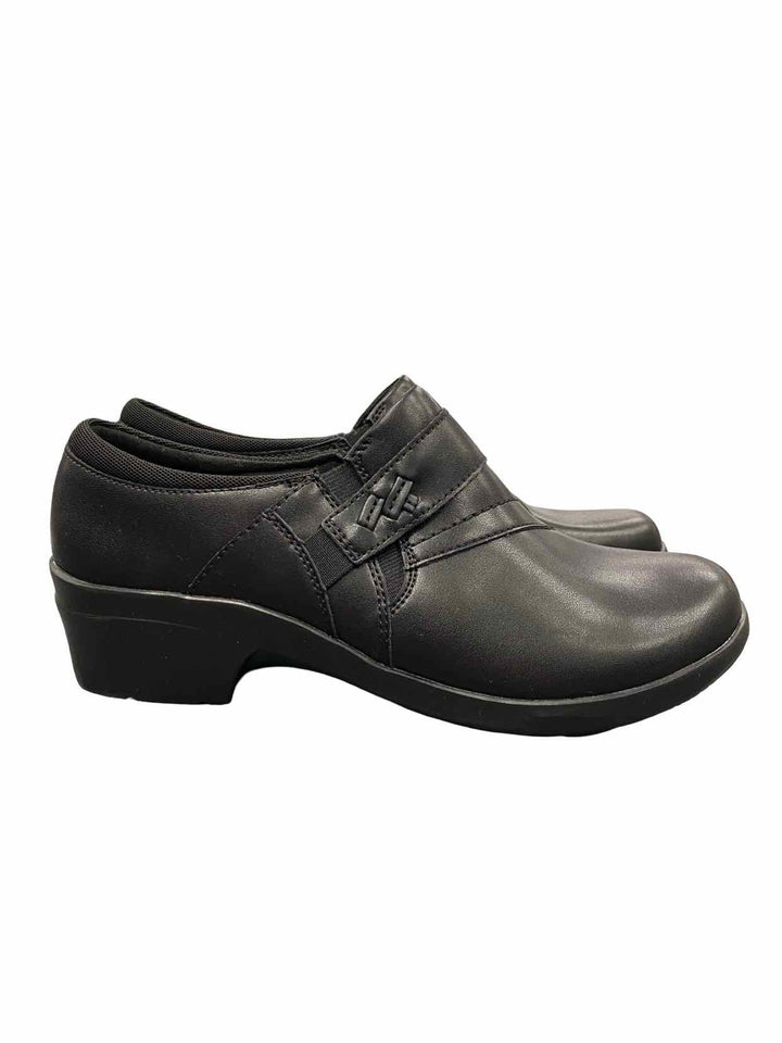 Clarks Shoe Size 8 Black Leather Upper Angie Pearl Loafers