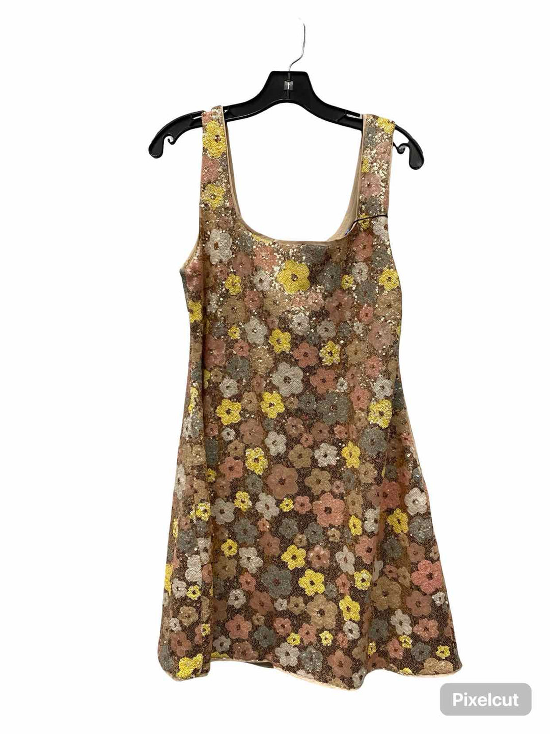 Cider Size XL Gold Floral Sequin Dress
