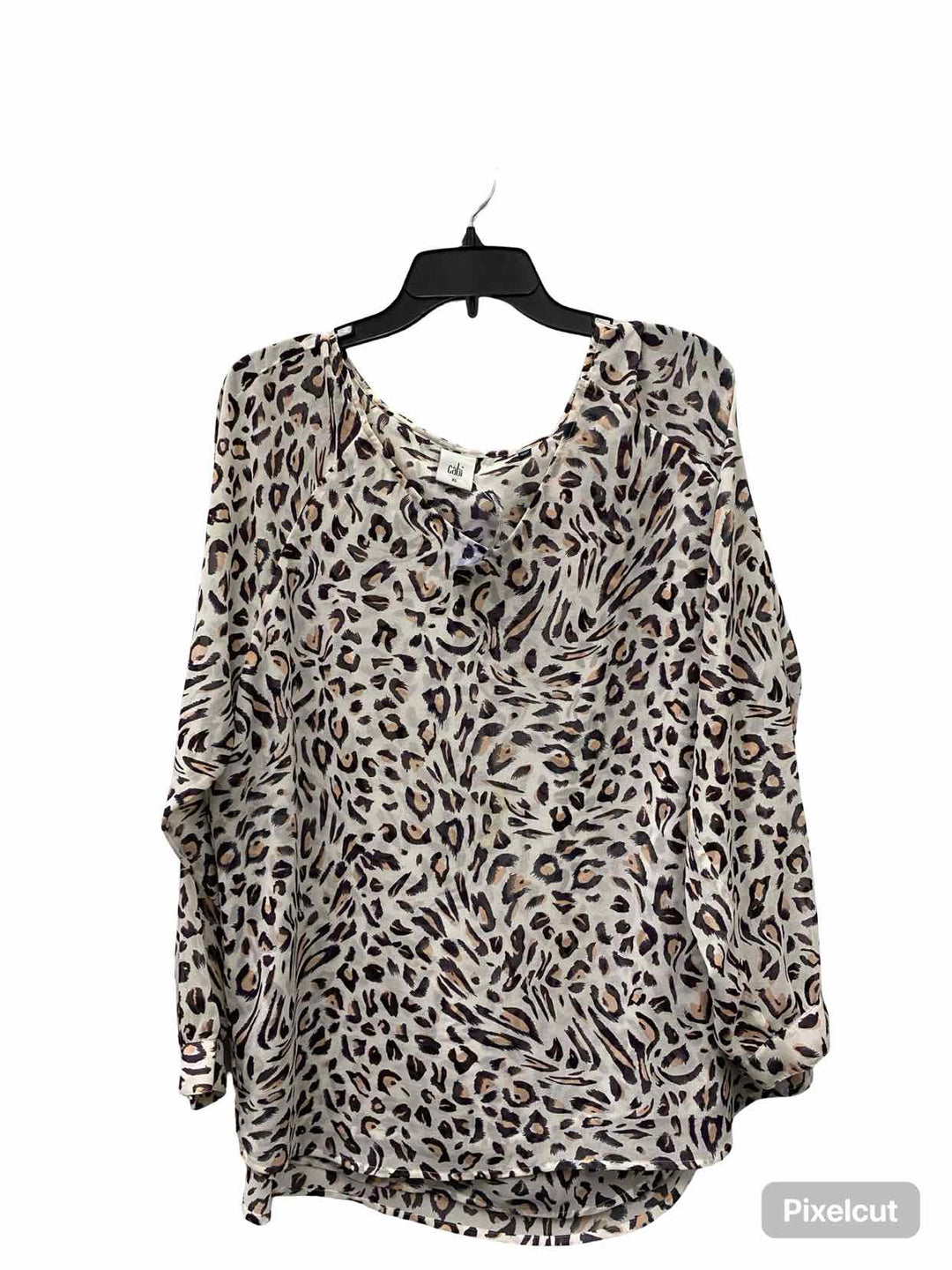 Cabi Size XL Beige Brown Cheetah Long Sleeve Shirts