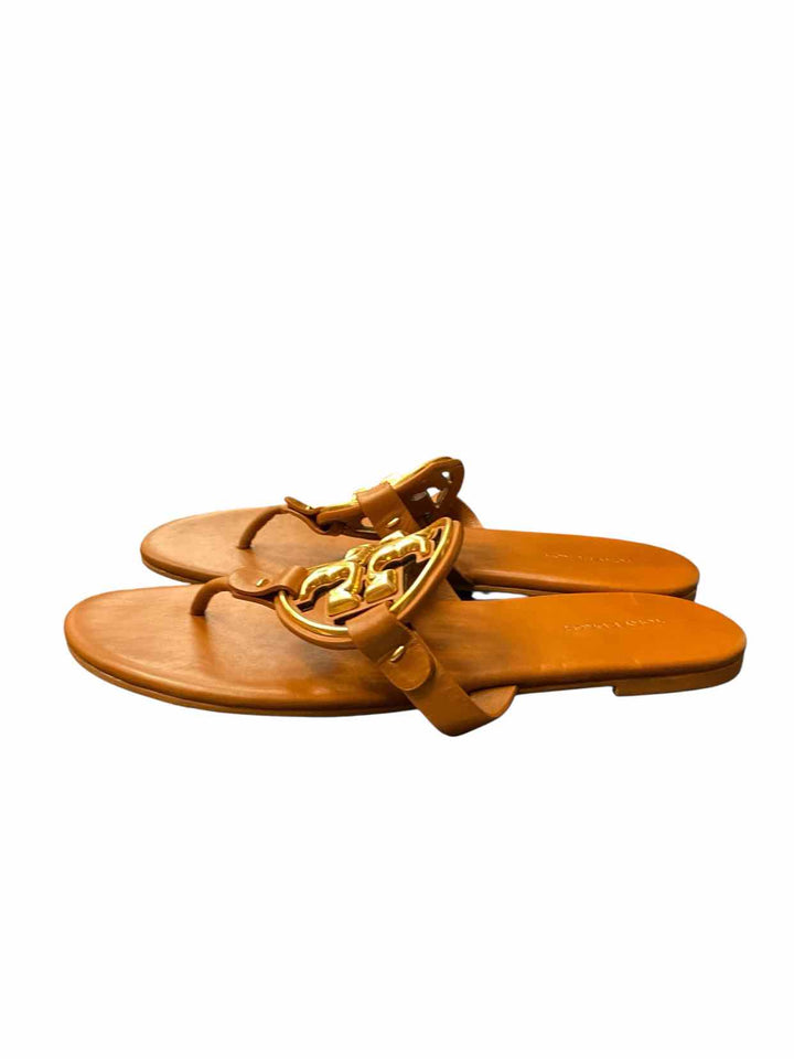 Tory Burch Shoe Size 9 Brown Leather Miller Thong Sandals