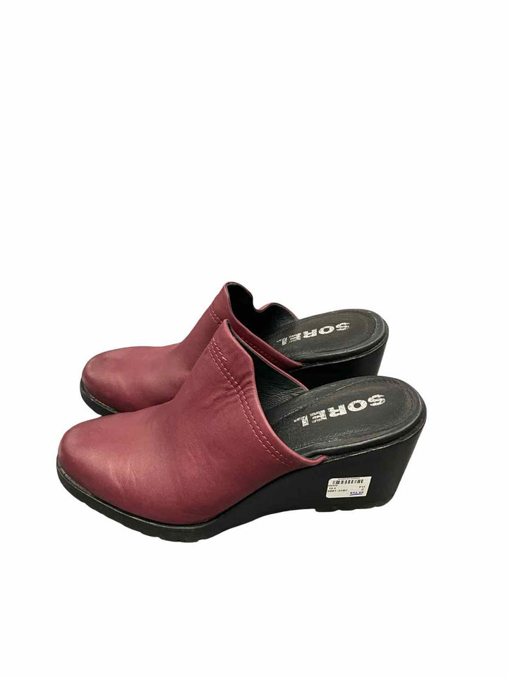 Sorel Shoe Size 10.5 Burgundy Wedge Heels