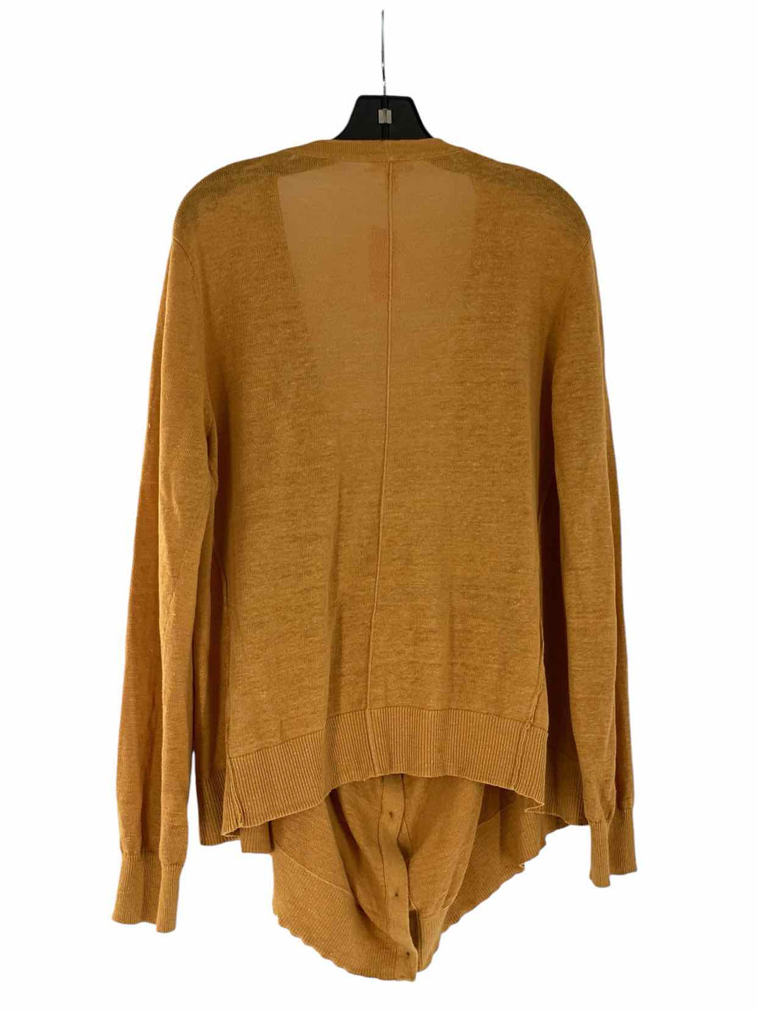 Garnet Hill Size L Yellow 100% Linen Sweater