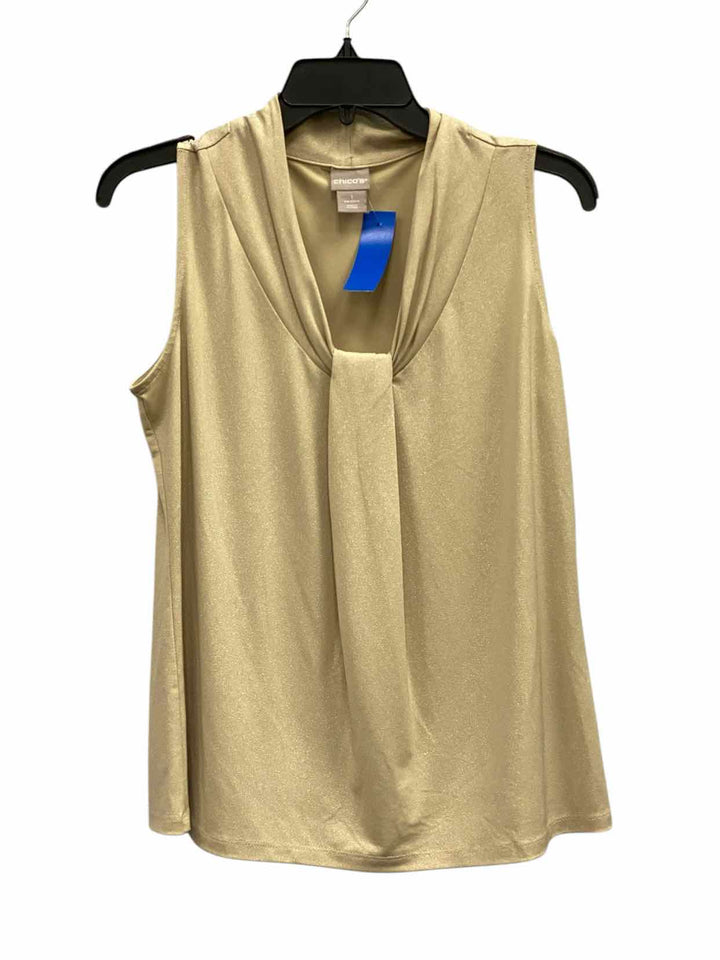 Chico's Size 1 (S) Gold Shimmer Tank Top