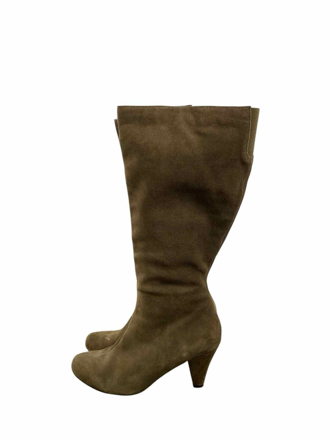 Theme Shoe Size 11W Green Suede Wide Calf Boots(knee)