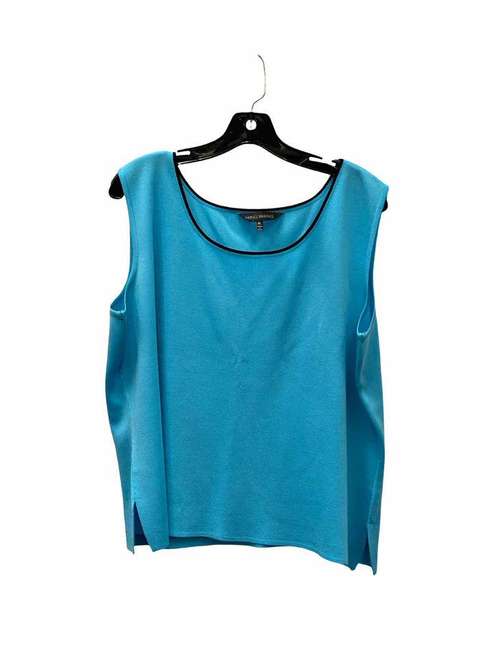 Ming Wang Size XL Sky Blue Tank Top