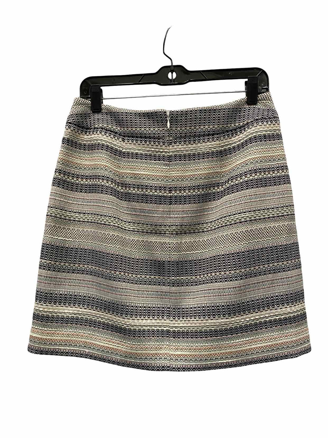Loft Size 4 White Multi Colors Striped Skirt