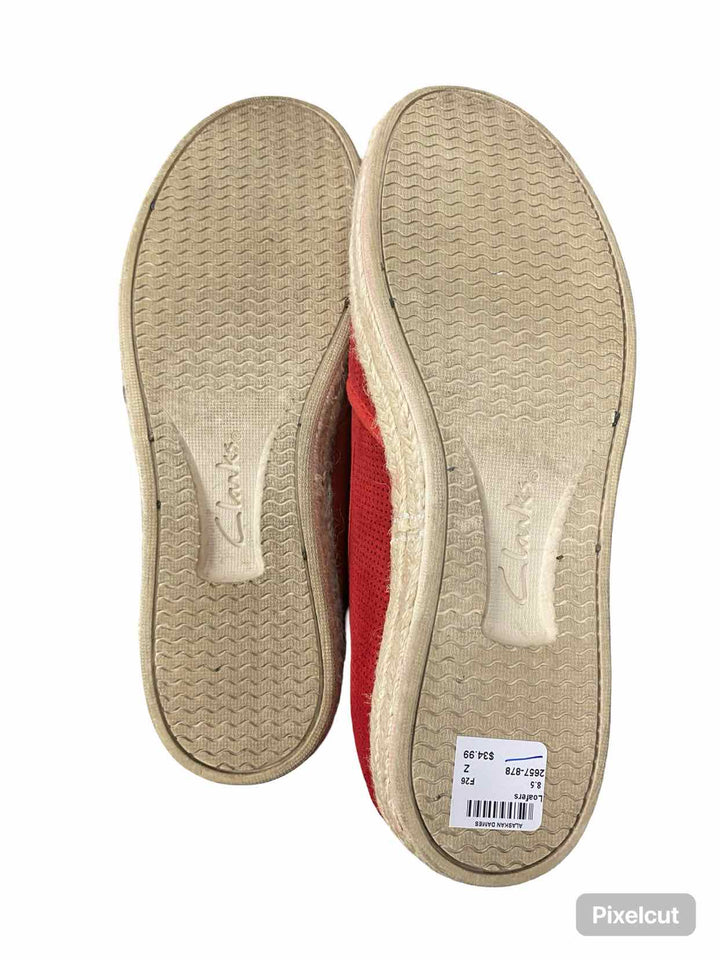 Clarks Shoe Size 8.5 Red Azella Theoni Loafers