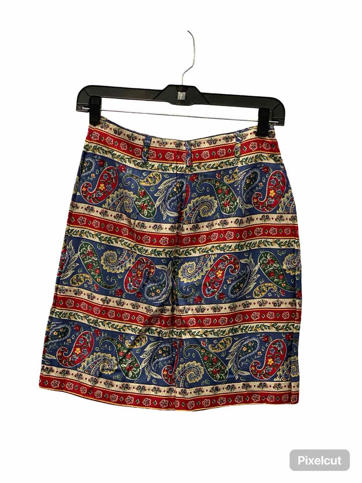 Talbots Size 6P Print 100% Rayon Skirt