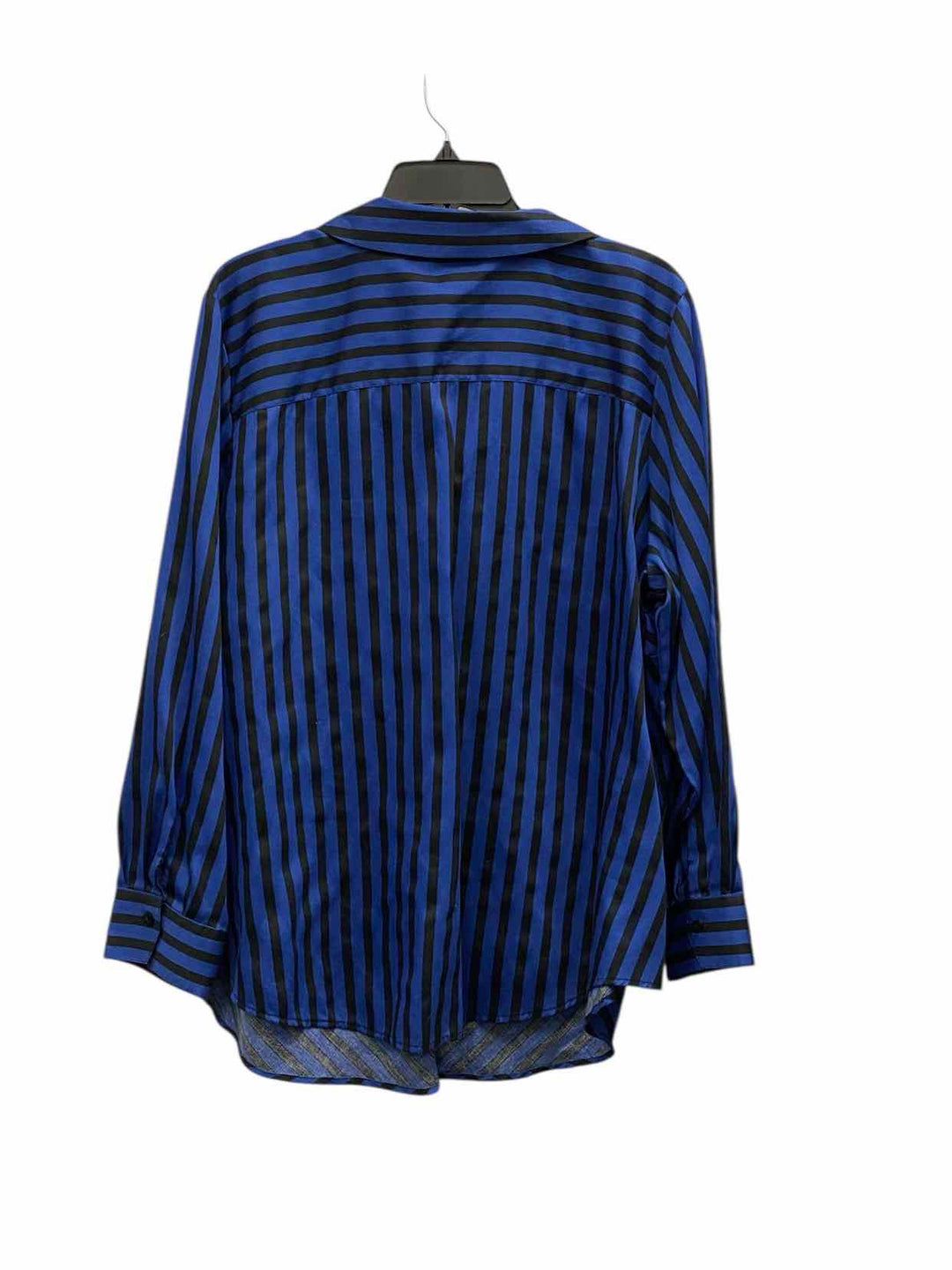 Foxcroft Size 2X Blue Black Striped Long Sleeve Shirts