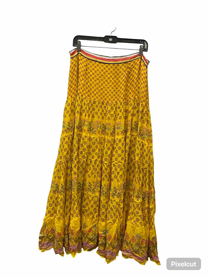 Tanvi Kedia Size 16 Yellow Print Skirt