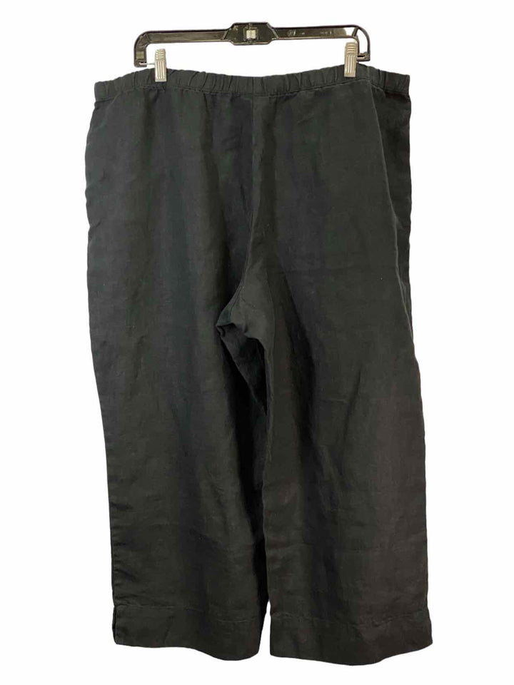 J Jill Size XL Black 100% Linen Pants