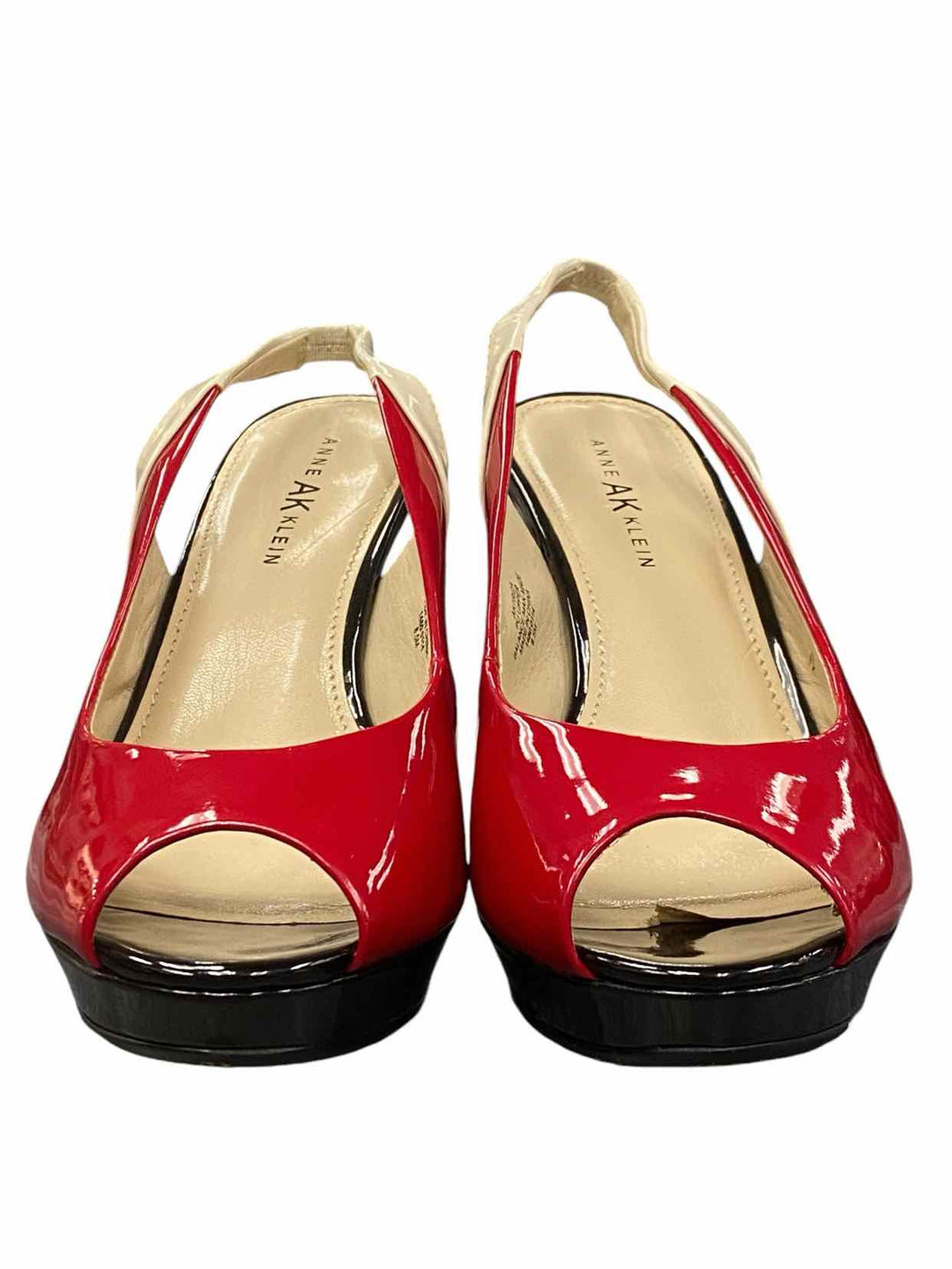 Anne Klein Shoe Size 8.5 Red Black/White Heels