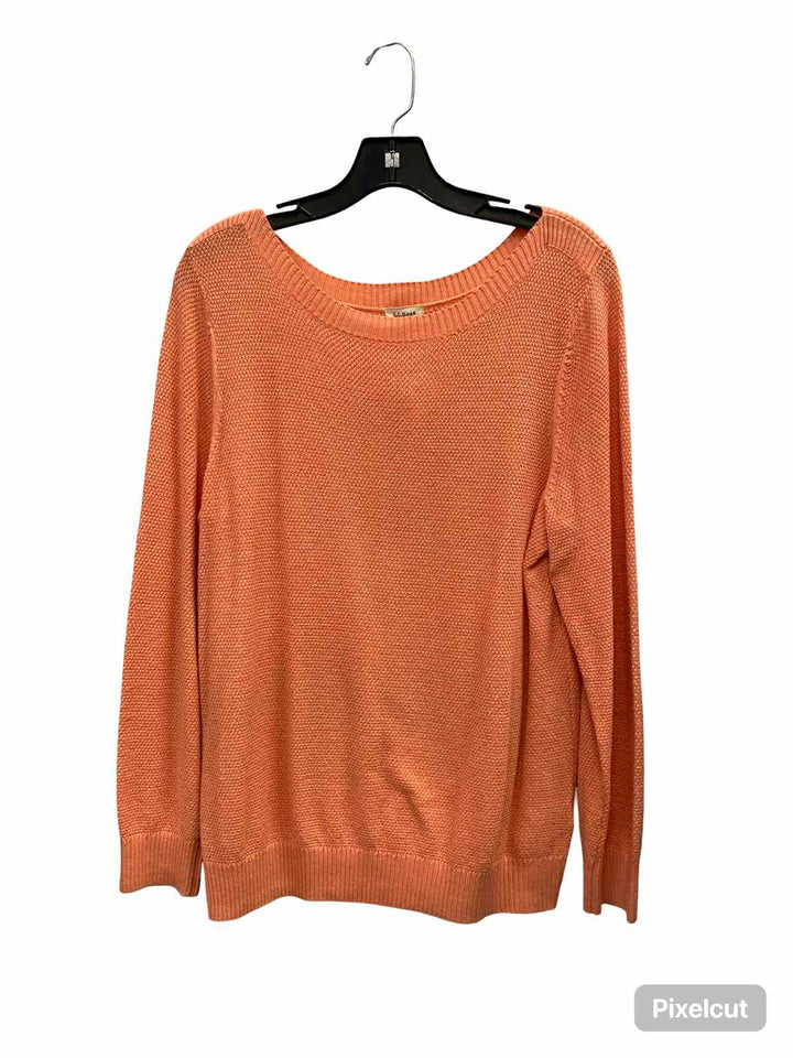 LL Bean Size L Coral Sweater