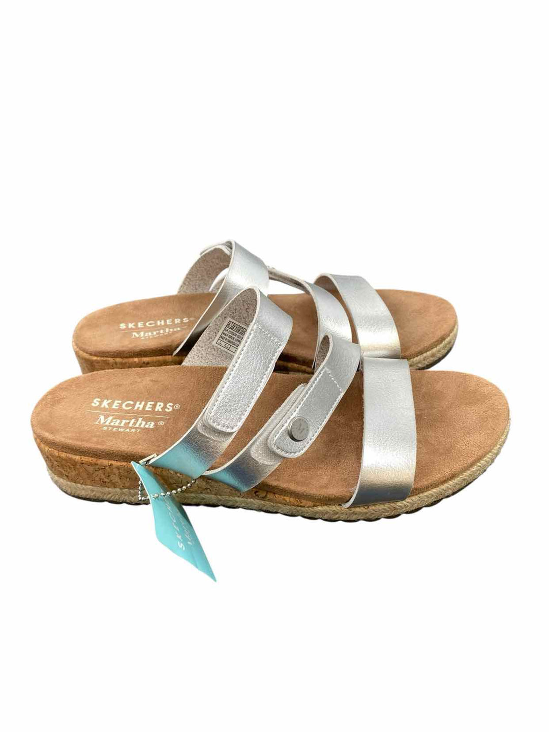 Skechers Shoe Size 8.5 Brown Silver NWT Sandals