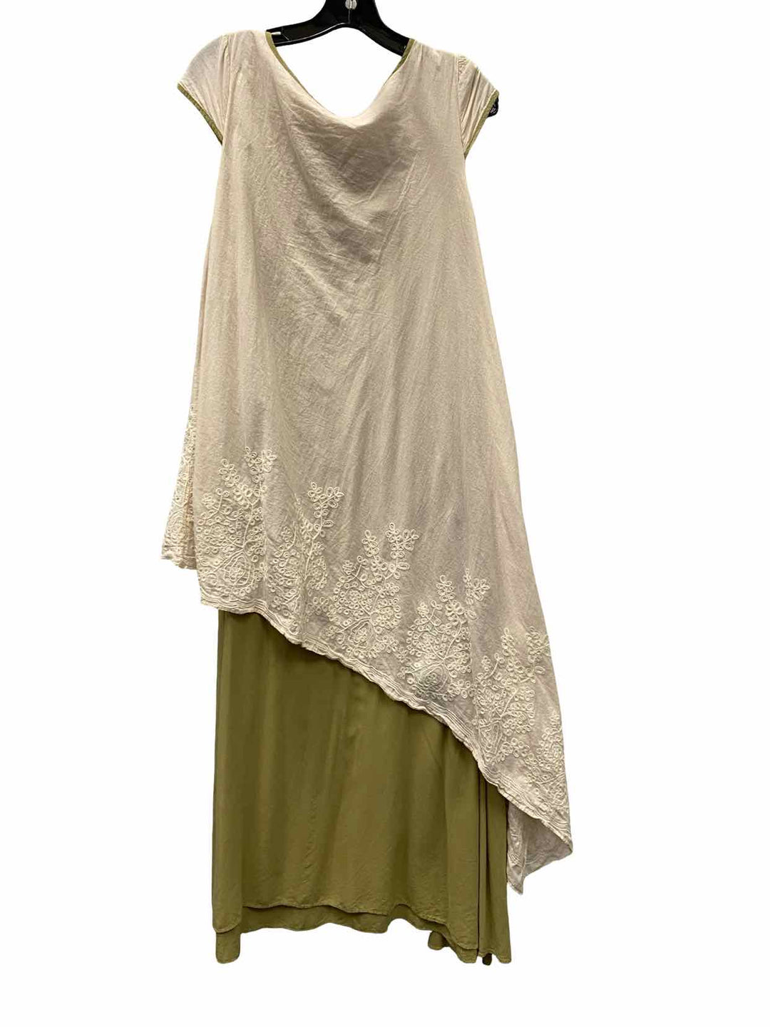 Zanzea Size XL Cream Green Dress