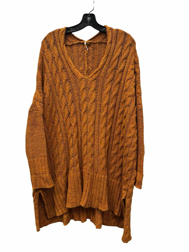 Free People Size L Orange 100% cotton Sweater