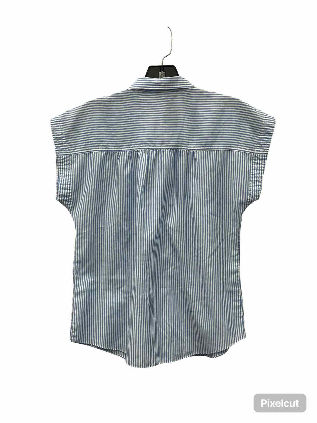 Here's A Hug Size M Blue White Striped Short Sleeve Shirts