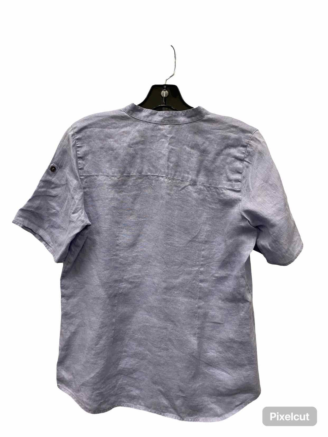 J Jill Size XS Blue 100% Linen Short Sleeve Shirts