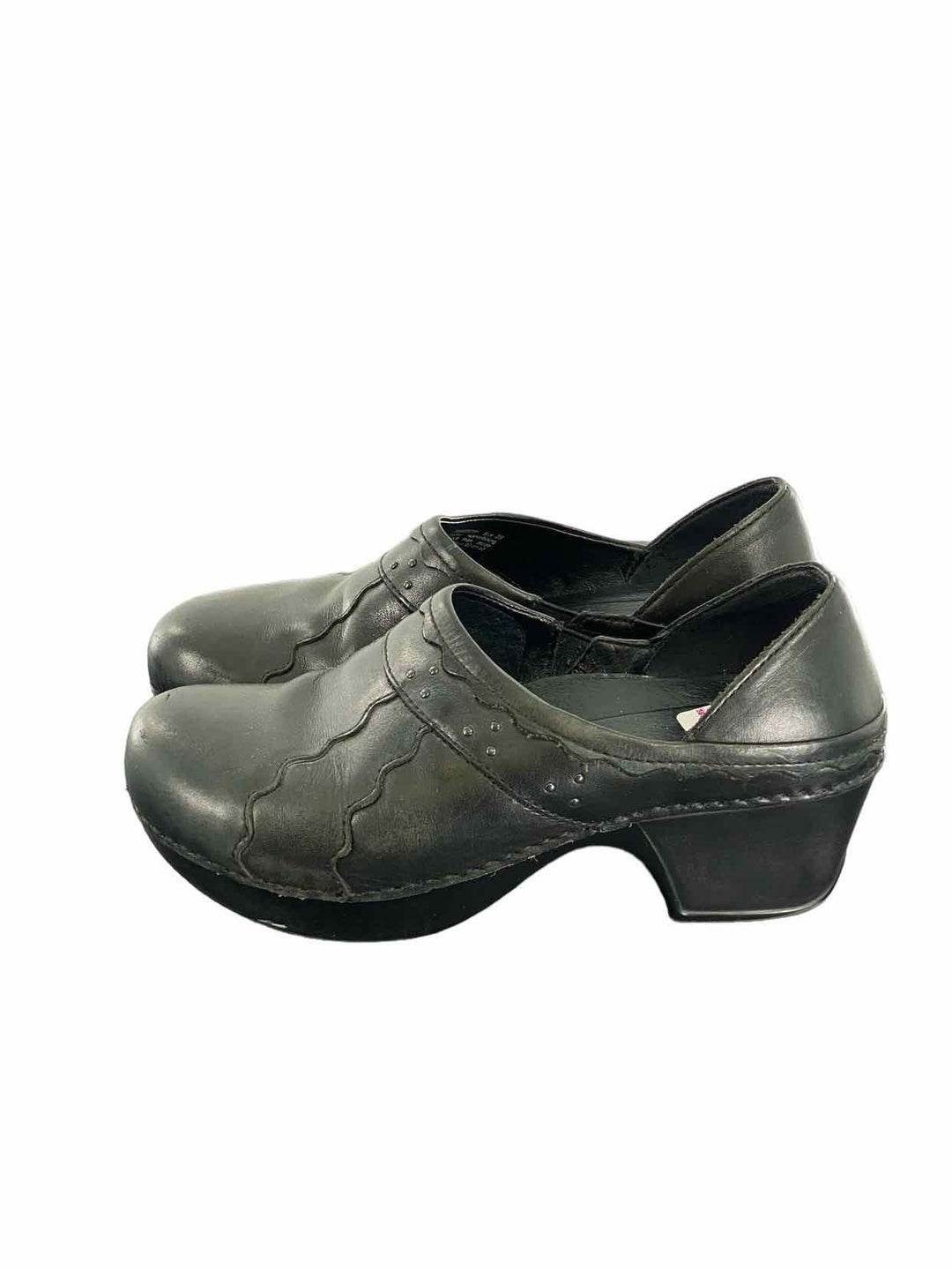 Dansko Shoe Size 39 Black Leather Clogs