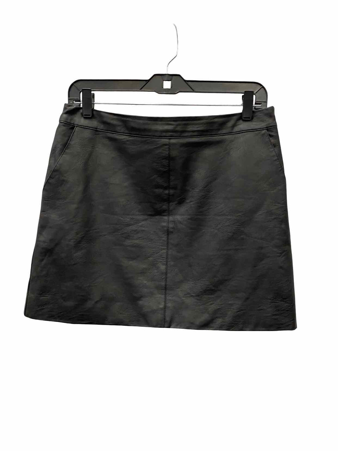 TOPSHOP Size 8 Black Polyurethane Skirt