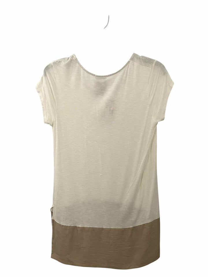 Dolan Size M White Brown Short Sleeve Shirts