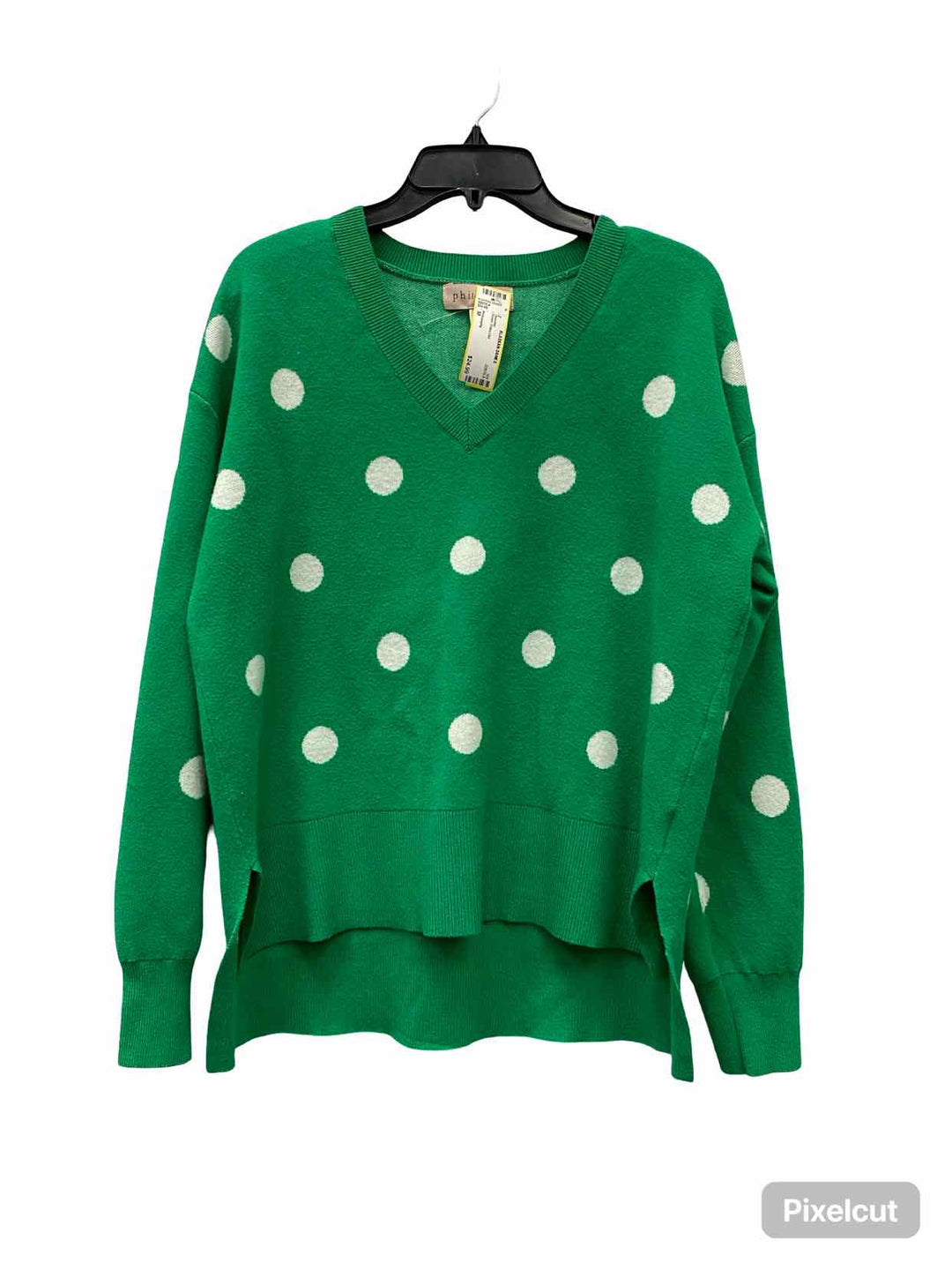 Philosophy Size M Green Polka Dot Sweater