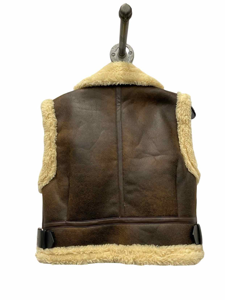 ZARA Size S Brown Man Made Material Vest (Outdoor)