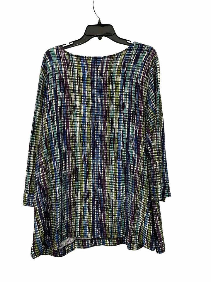 North Style Size 1X Green Multi Print Short Sleeve Shirts