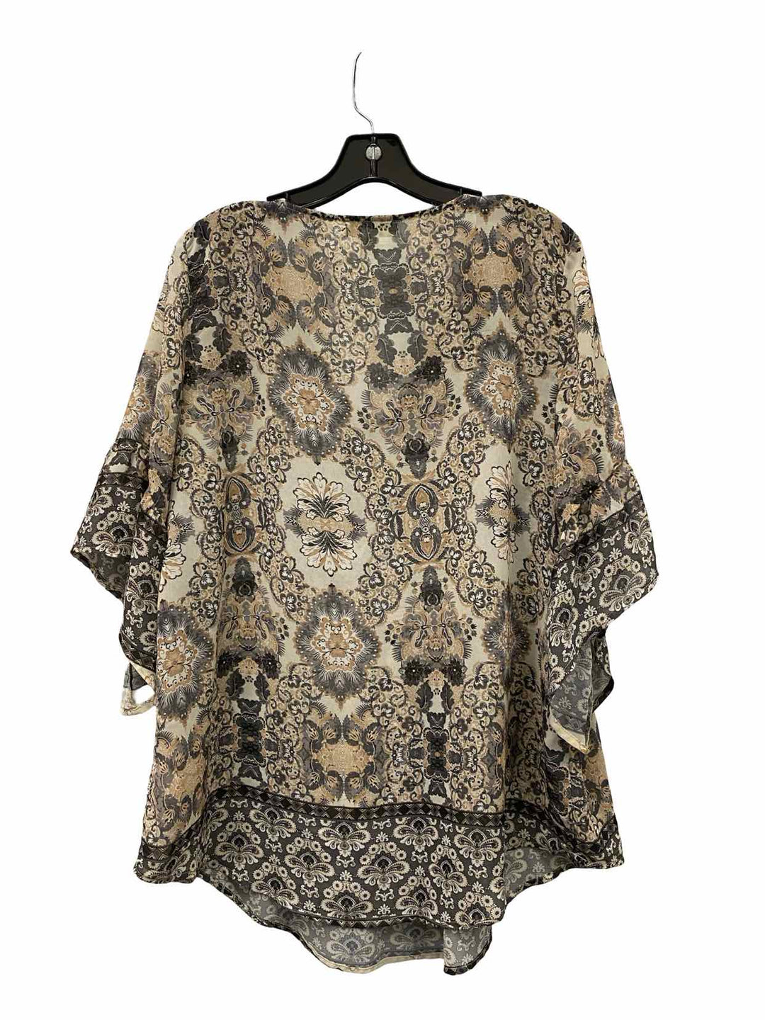 Unity World Wear Size L Beige Multi Print Short Sleeve Shirts