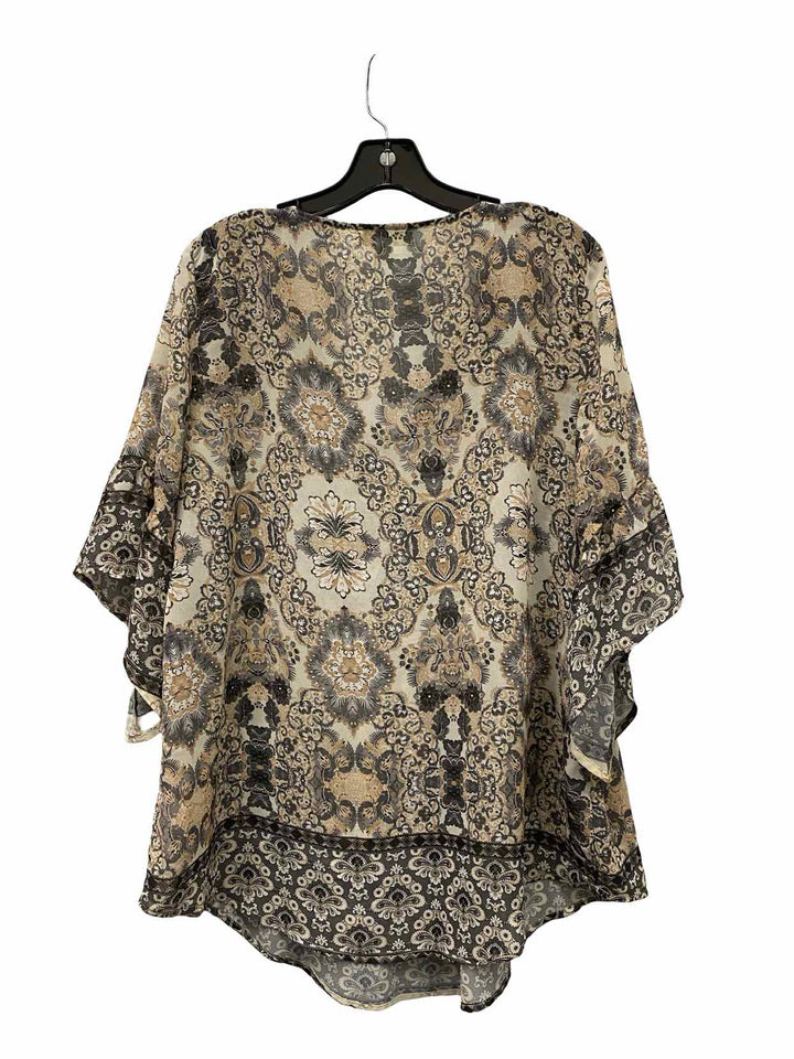 Unity World Wear Size L Beige Multi Print Short Sleeve Shirts